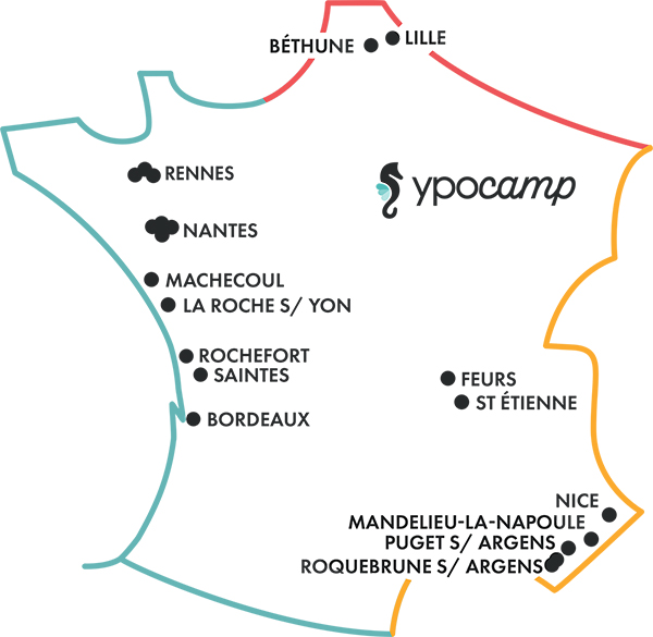 Carte du réseau Ypocamp